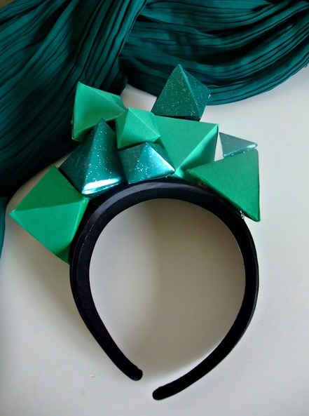 emerald gemstone head band and dress